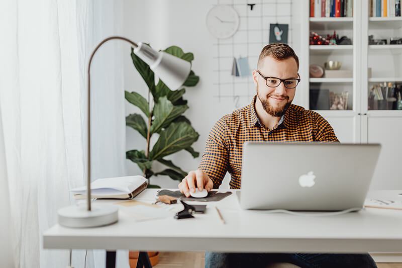 a guy at a computer