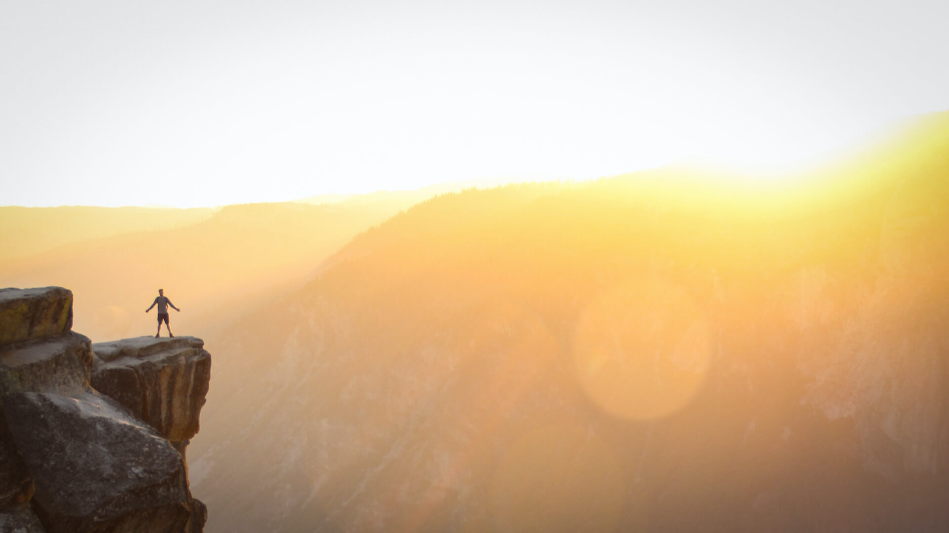 Cliff and sunset